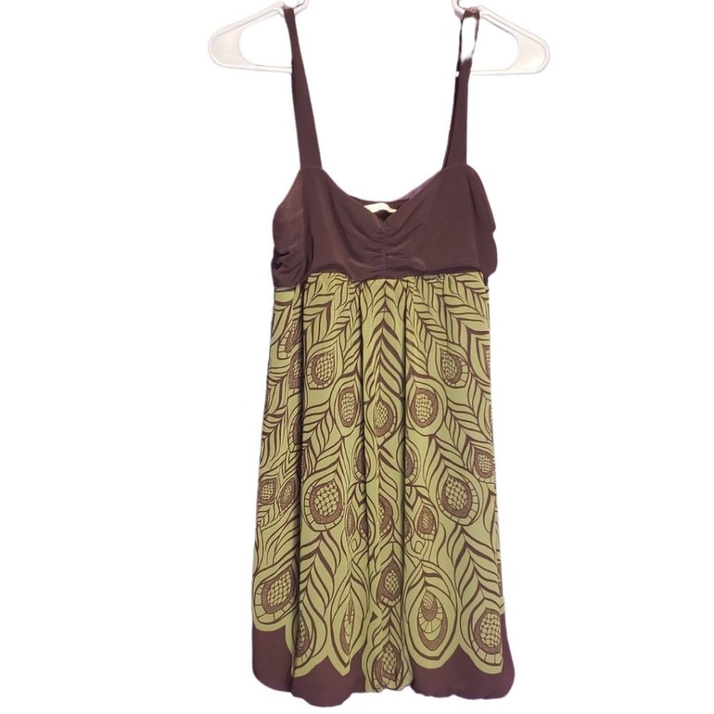 Maurices XL green and brown mini dress